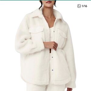 ALO Sherpa Edge Shacket Ivory L